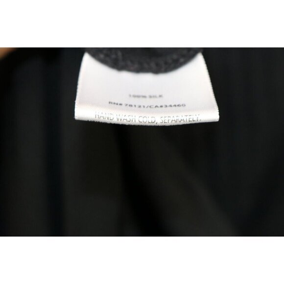 Eileen Fisher Black Semi-Sheer Flowy Top-100% Silk-Size Large - Picture 6 of 9